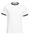T-shirt Ringer Tee Fruit of the Loom 61-168-0 wit-zwart